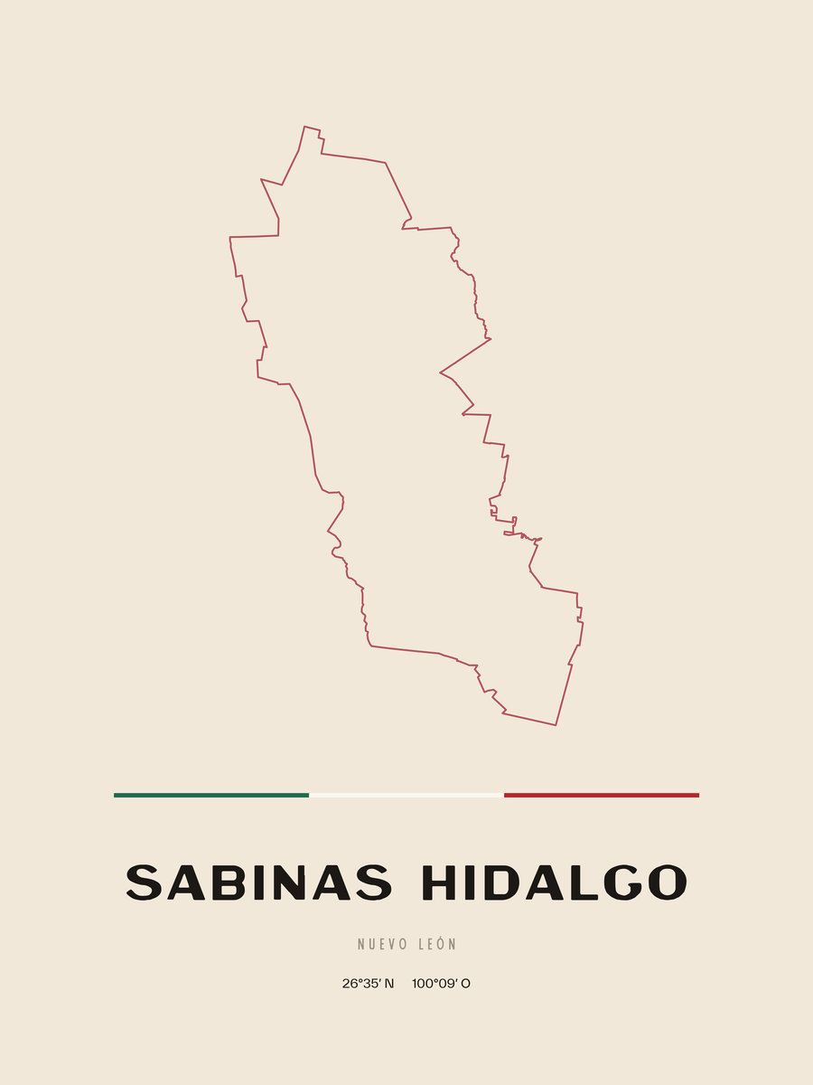 Framed poster of Sabinas Hidalgo, Nuevo León.