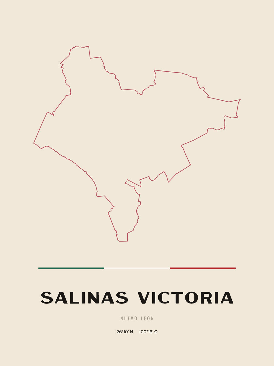 Framed poster of Salinas Victoria, Nuevo León.