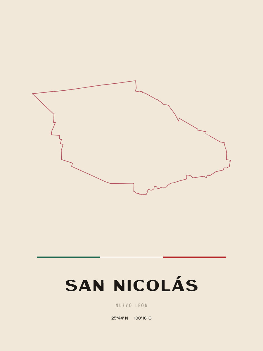 Framed poster of San Nicolás, Nuevo León.