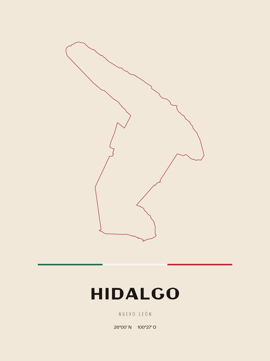 Framed poster of Hidalgo, Nuevo León.