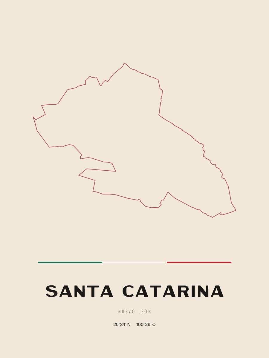 Framed poster of Santa Catarina, Nuevo León.