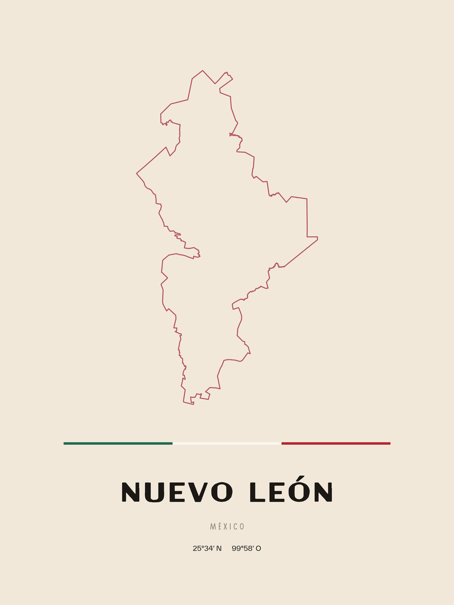 Framed poster of Nuevo León.