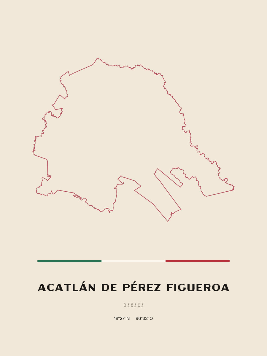 Framed poster of Acatlán de Pérez Figueroa, Oaxaca.