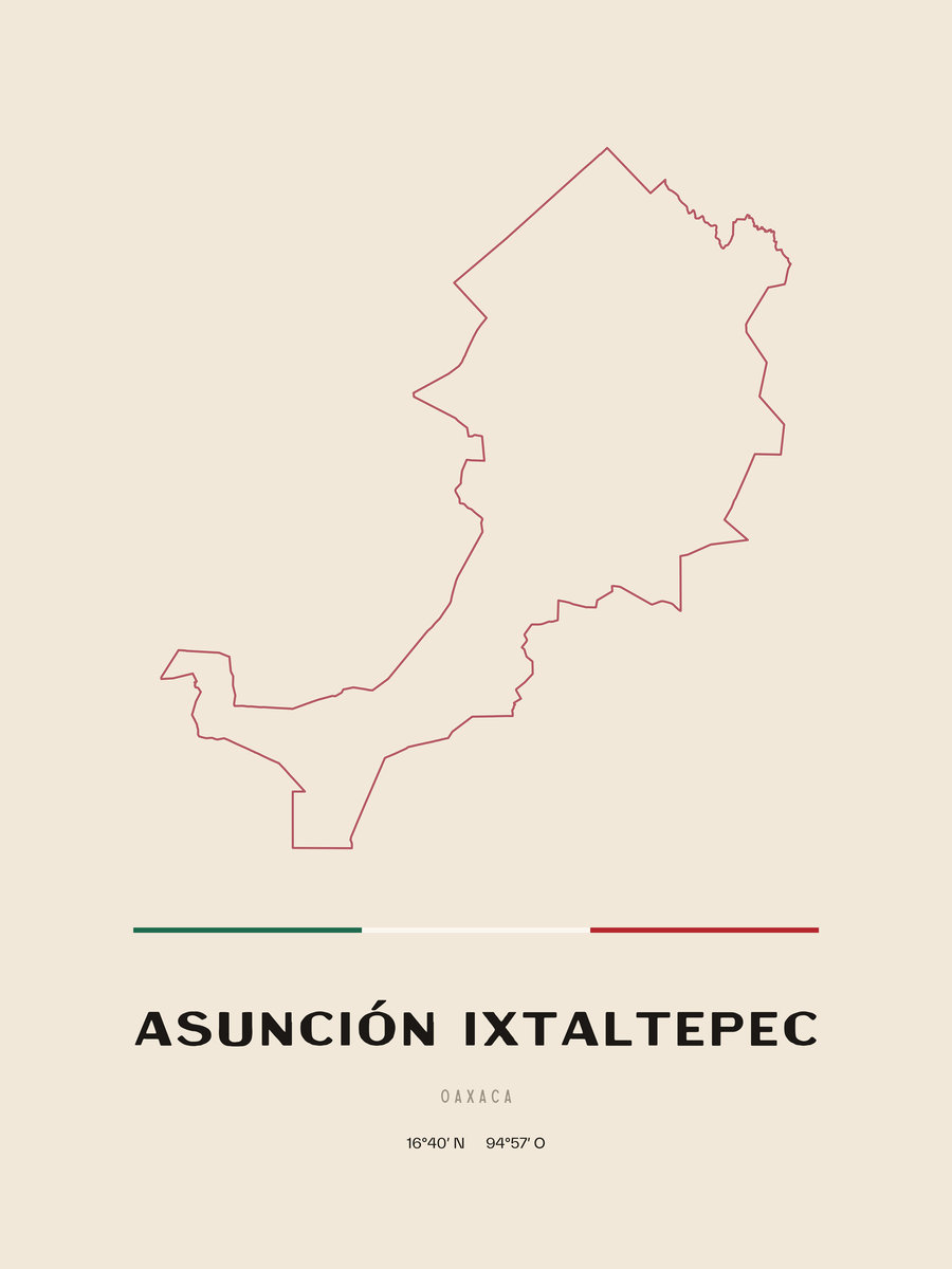 Framed poster of Asunción Ixtaltepec, Oaxaca.