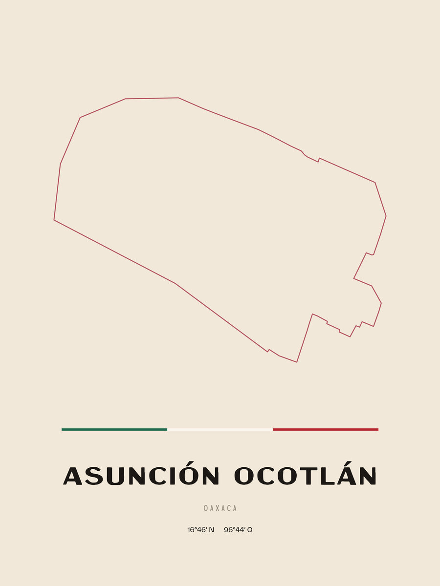 Framed poster of Asunción Ocotlán, Oaxaca.