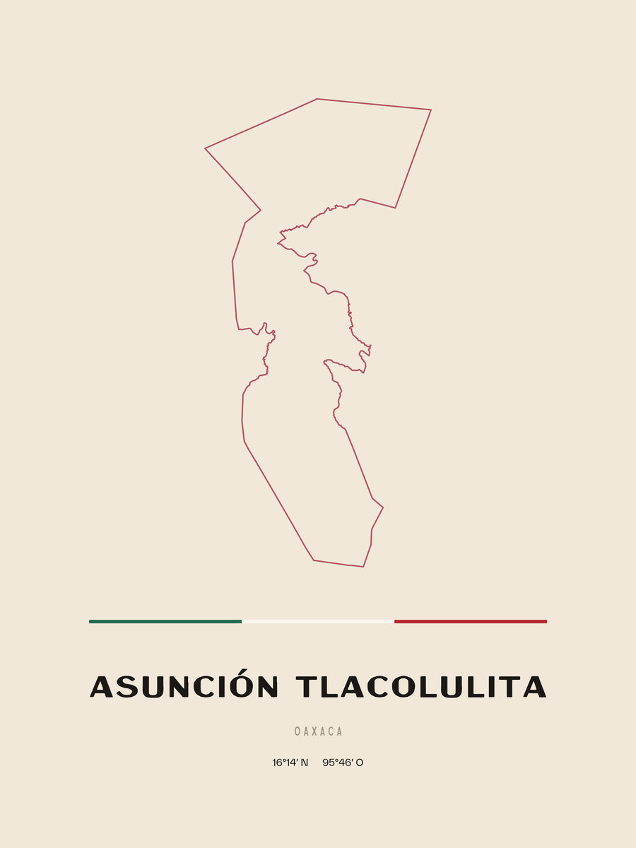 Framed poster of Asunción Tlacolulita, Oaxaca.