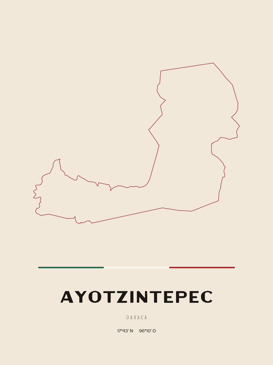 Framed poster of Ayotzintepec, Oaxaca.