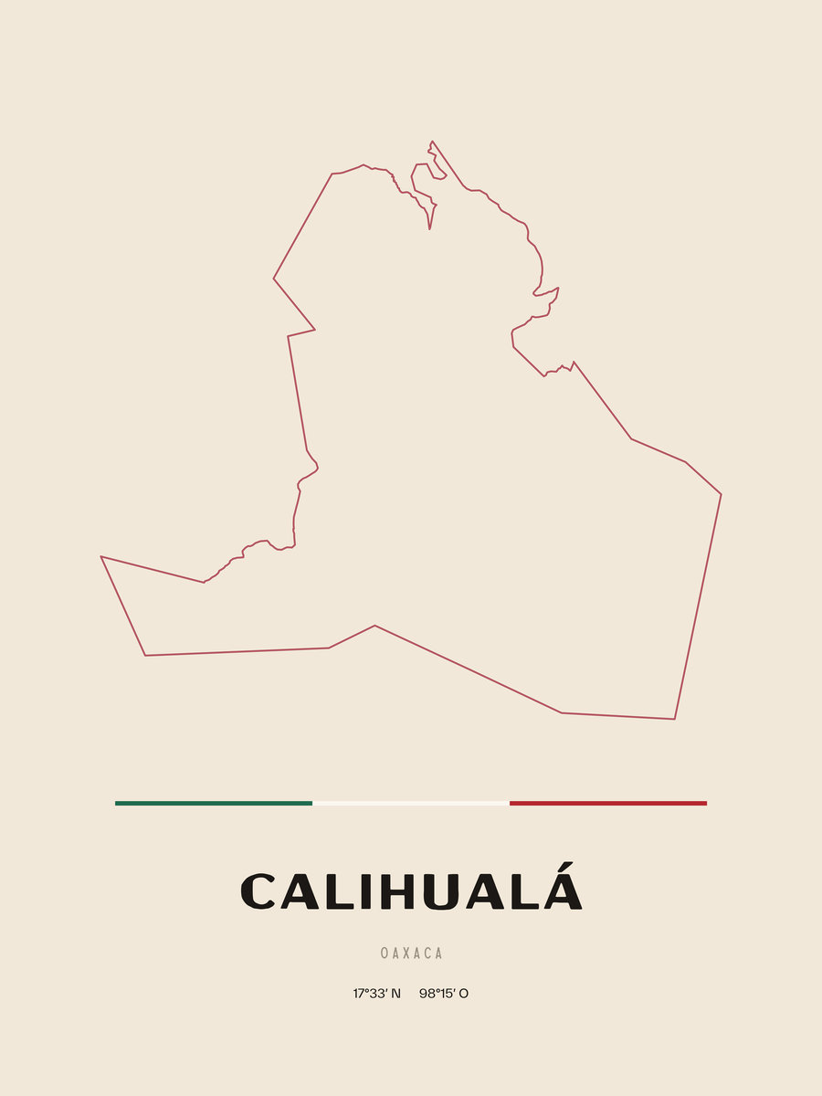Framed poster of Calihualá, Oaxaca.