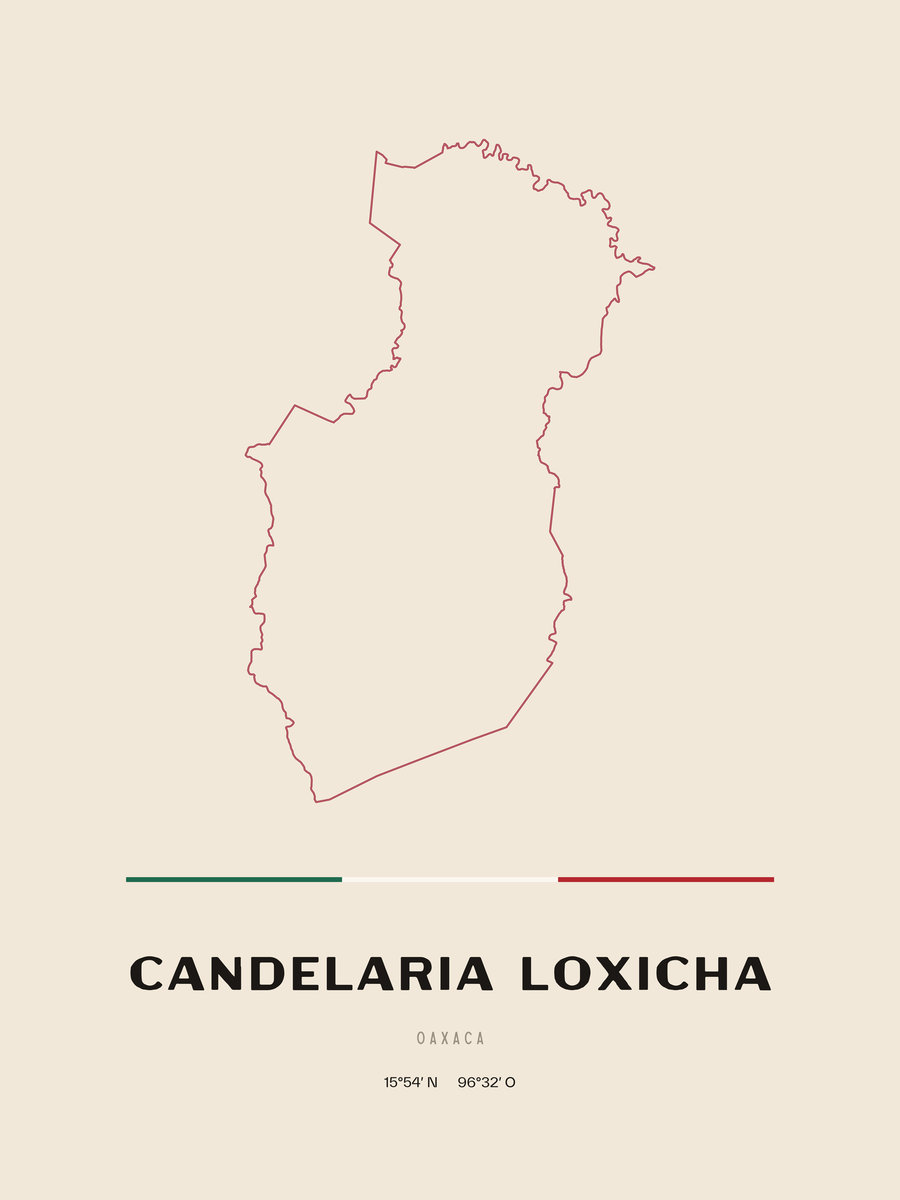 Framed poster of Candelaria Loxicha, Oaxaca.