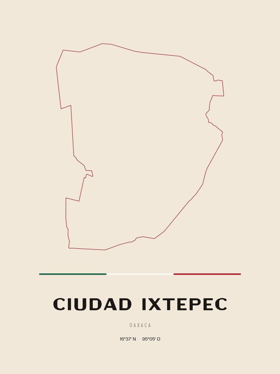 Framed poster of Ciudad Ixtepec, Oaxaca.