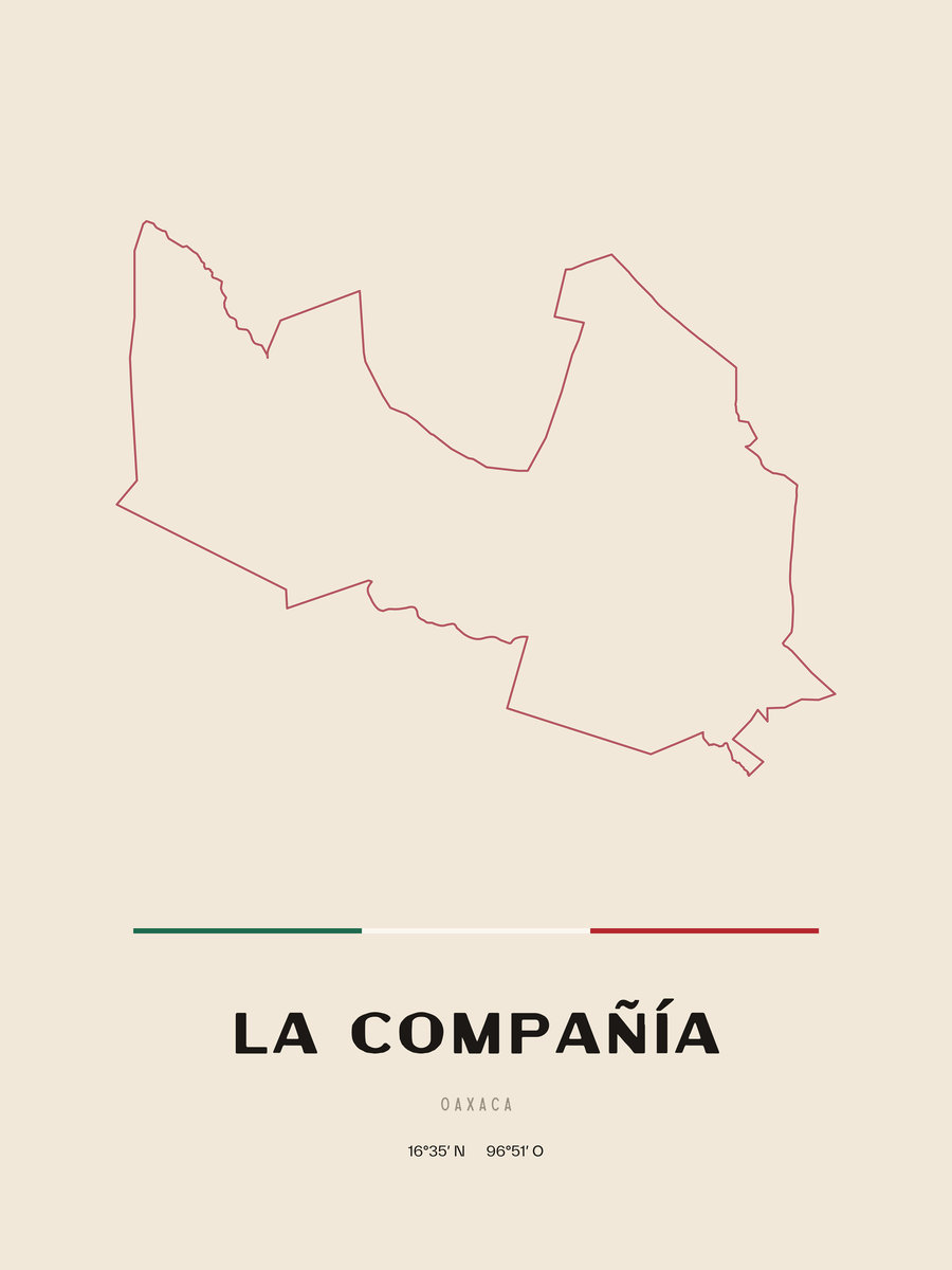 Framed poster of La Compañía, Oaxaca.