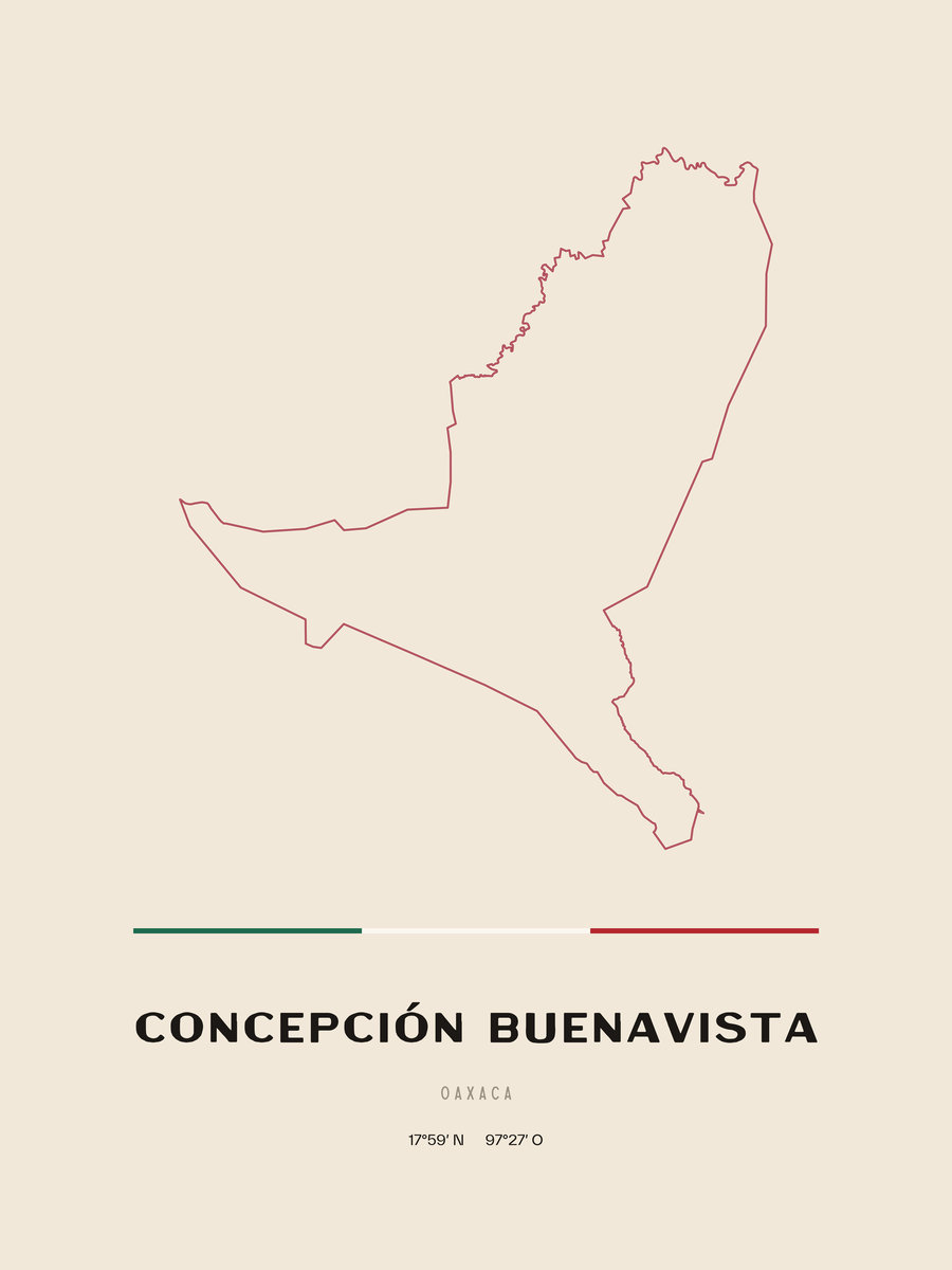 Framed poster of Concepción Buenavista, Oaxaca.
