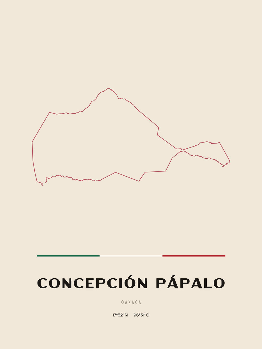 Framed poster of Concepción Pápalo, Oaxaca.