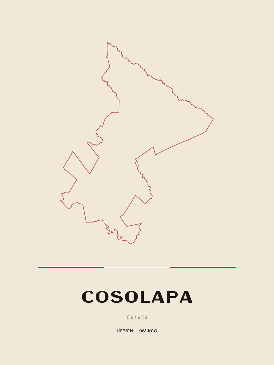 Framed poster of Cosolapa, Oaxaca.
