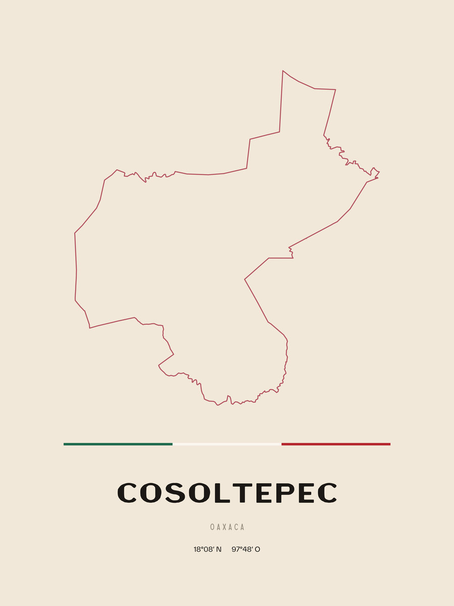 Framed poster of Cosoltepec, Oaxaca.