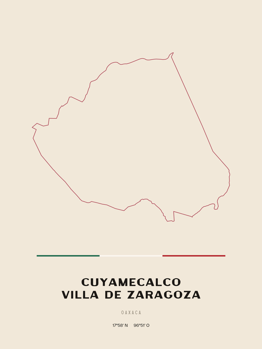 Framed poster of Cuyamecalco Villa de Zaragoza, Oaxaca.