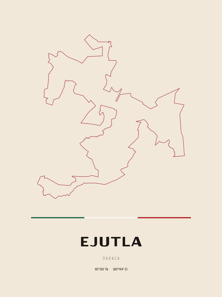 Framed poster of Ejutla, Oaxaca.
