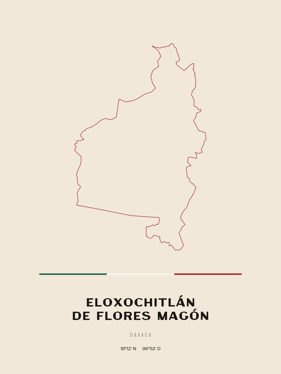 Framed poster of Eloxochitlán de Flores Magón, Oaxaca.