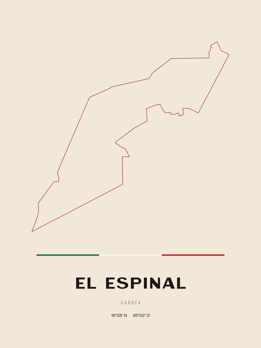 Framed poster of El Espinal, Oaxaca.