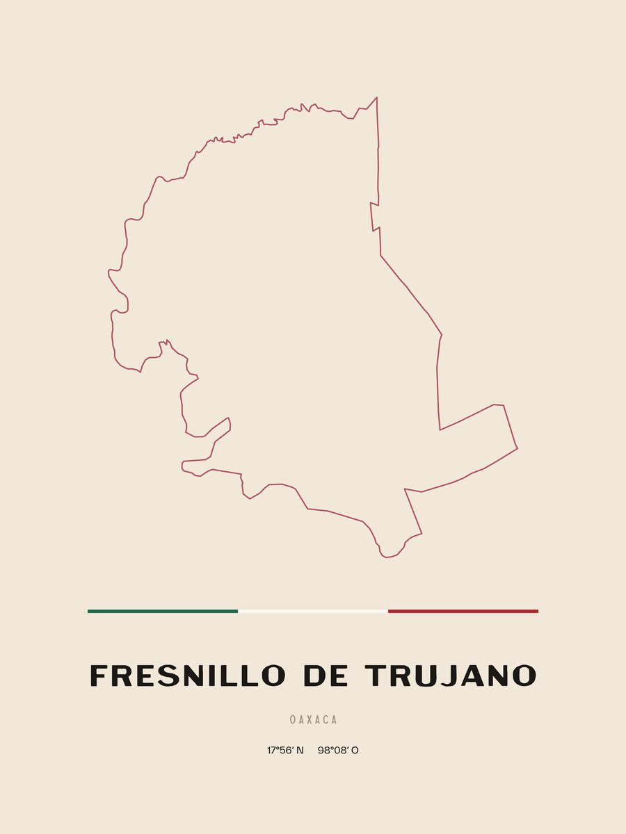 Framed poster of Fresnillo de Trujano, Oaxaca.
