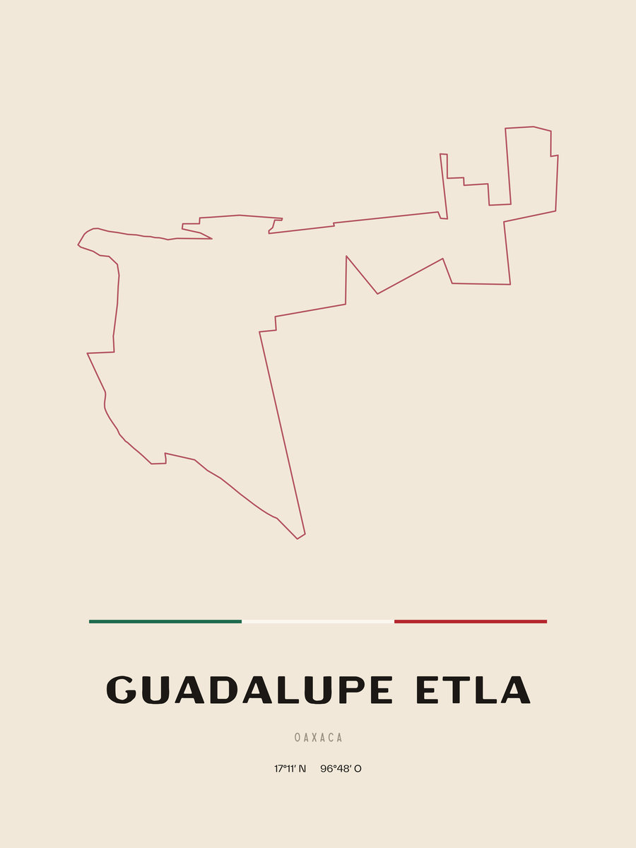Framed poster of Guadalupe Etla, Oaxaca.
