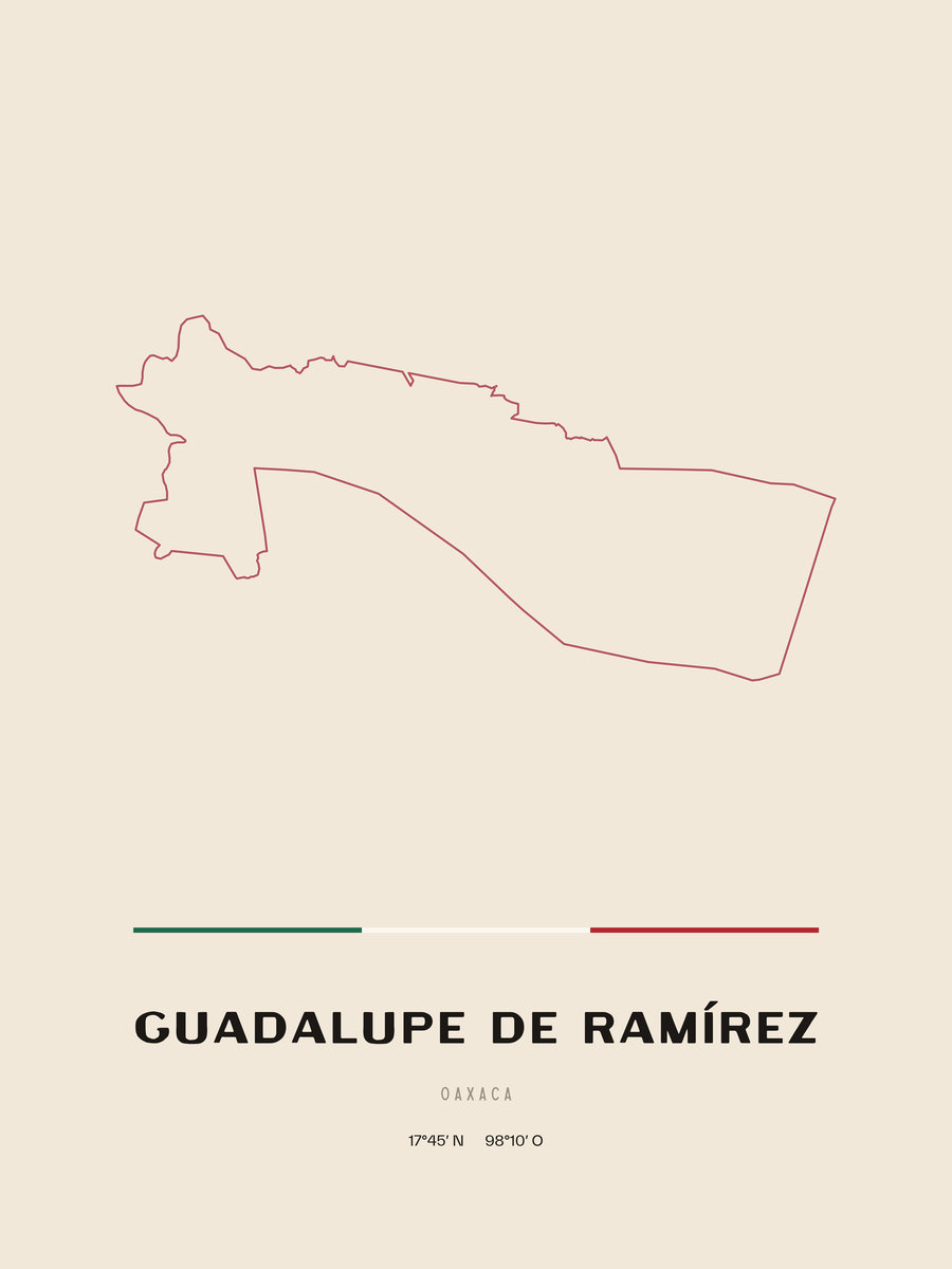 Framed poster of Guadalupe de Ramírez, Oaxaca.