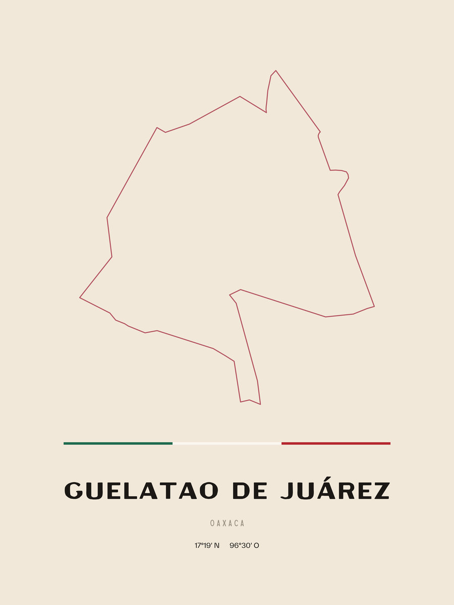 Framed poster of Guelatao de Juárez, Oaxaca.
