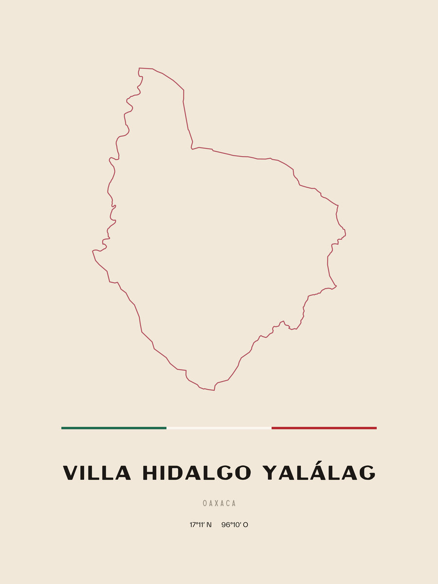 Framed poster of Villa Hidalgo Yalálag, Oaxaca.