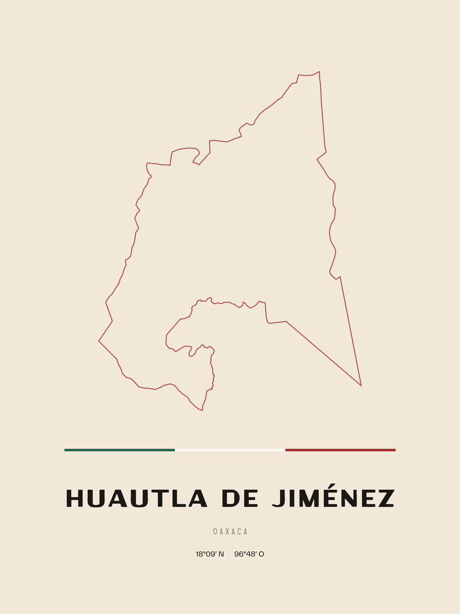 Framed poster of Huautla de Jiménez, Oaxaca.