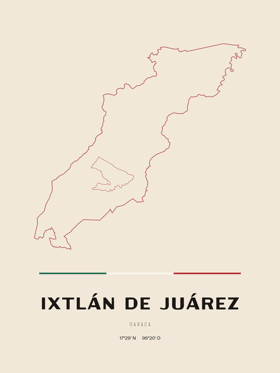 Framed poster of Ixtlán de Juárez, Oaxaca.