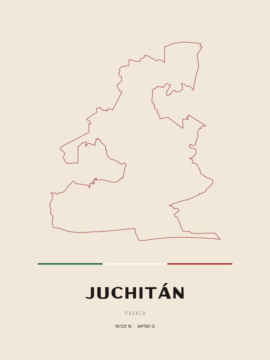 Framed poster of Juchitán, Oaxaca.