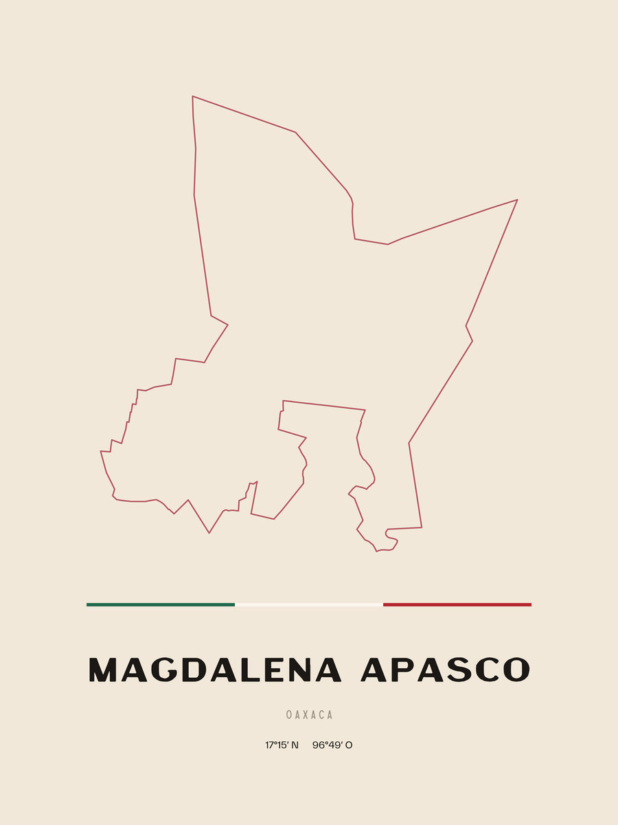 Framed poster of Magdalena Apasco, Oaxaca.