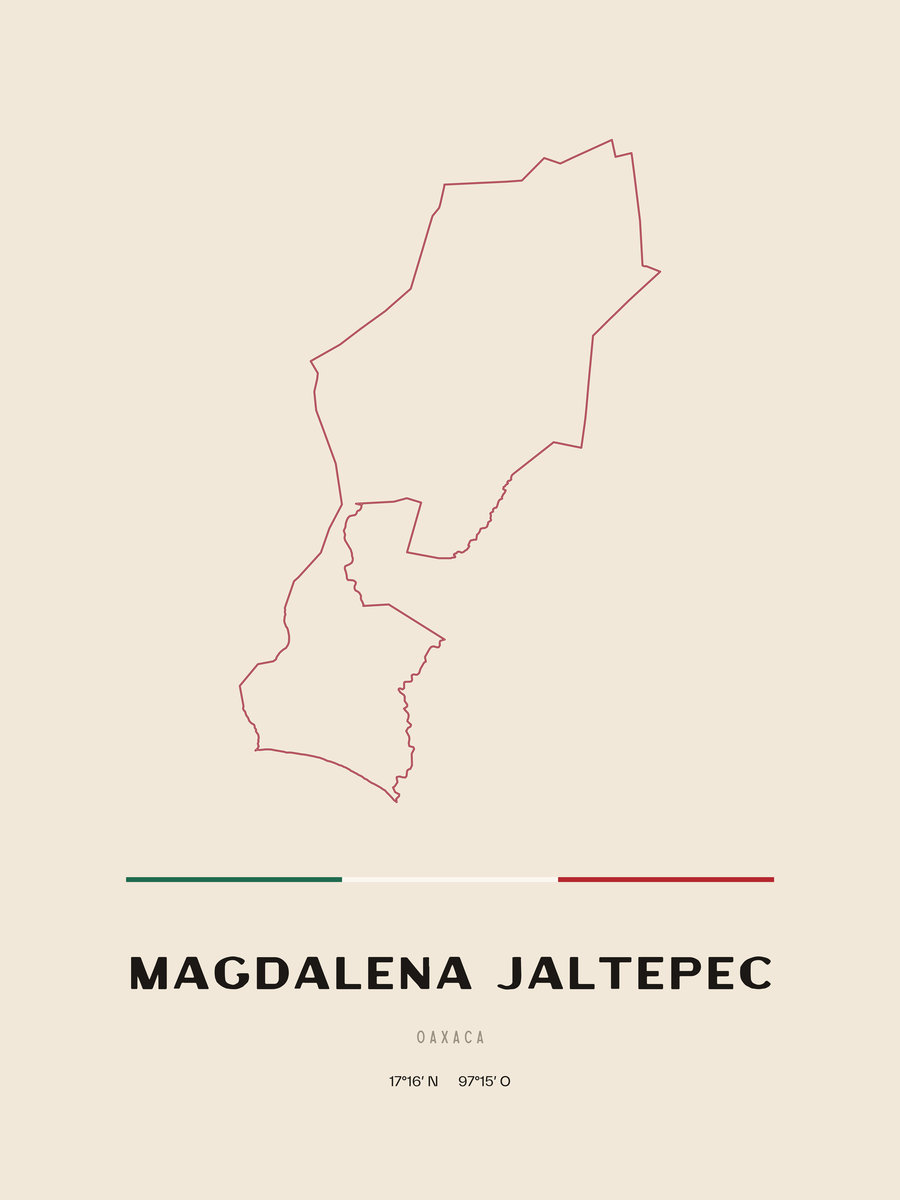 Framed poster of Magdalena Jaltepec, Oaxaca.