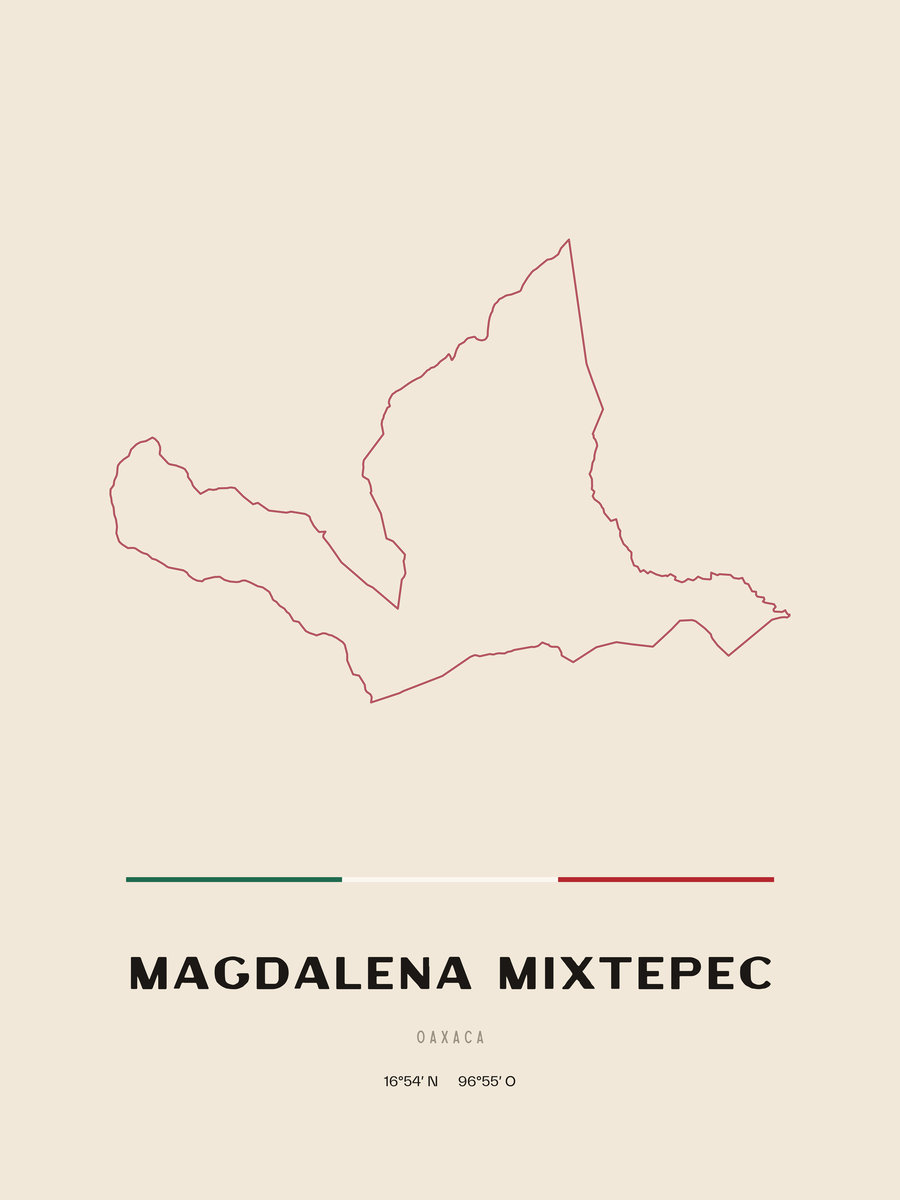 Framed poster of Magdalena Mixtepec, Oaxaca.