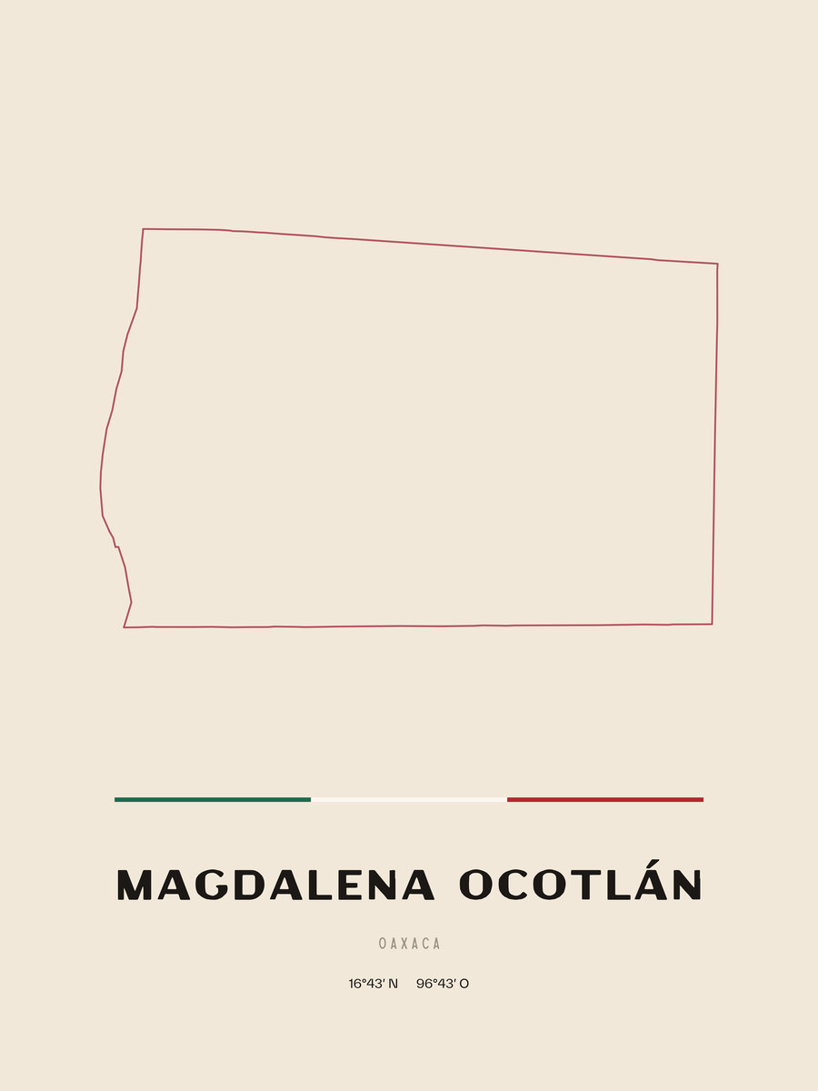 Framed poster of Magdalena Ocotlán, Oaxaca.