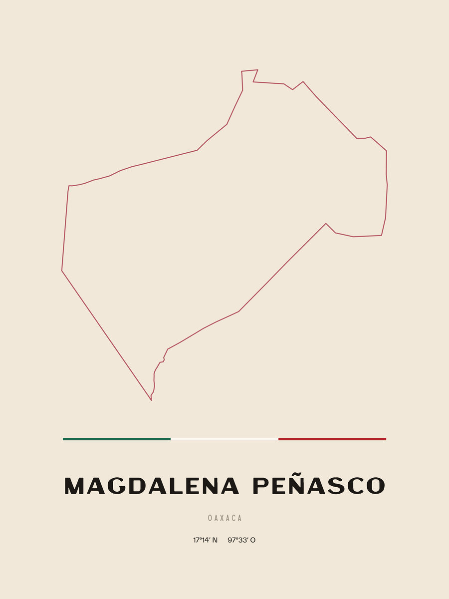 Framed poster of Magdalena Peñasco, Oaxaca.