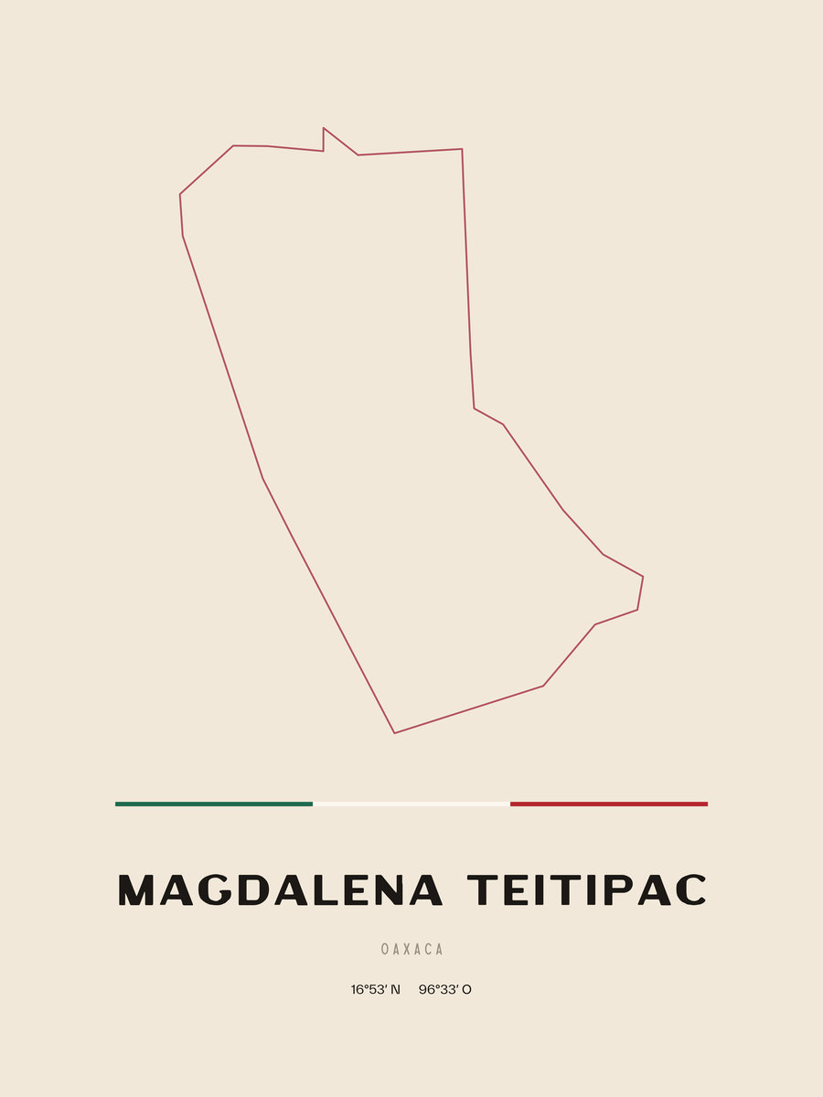 Framed poster of Magdalena Teitipac, Oaxaca.