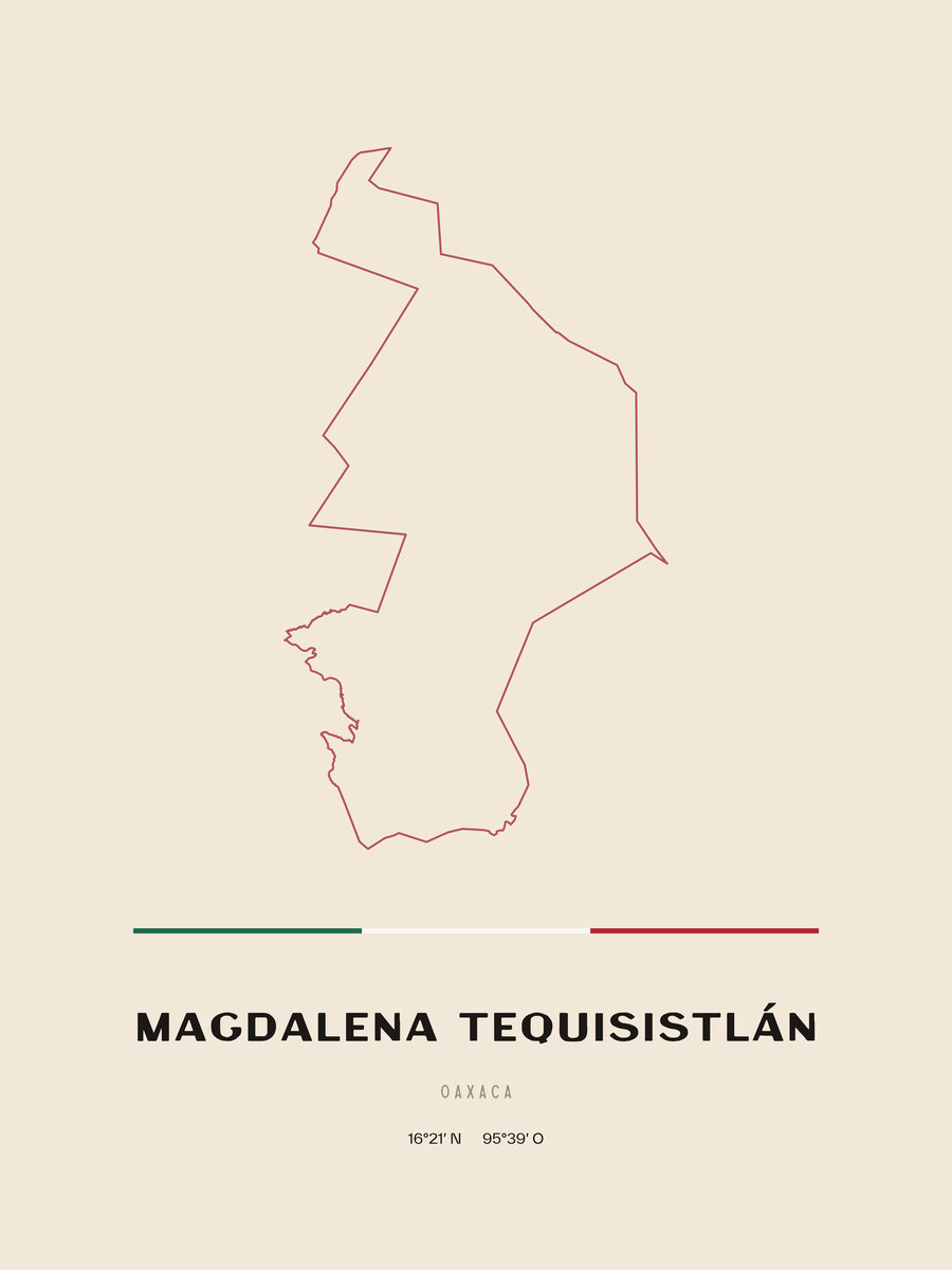 Framed poster of Magdalena Tequisistlán, Oaxaca.