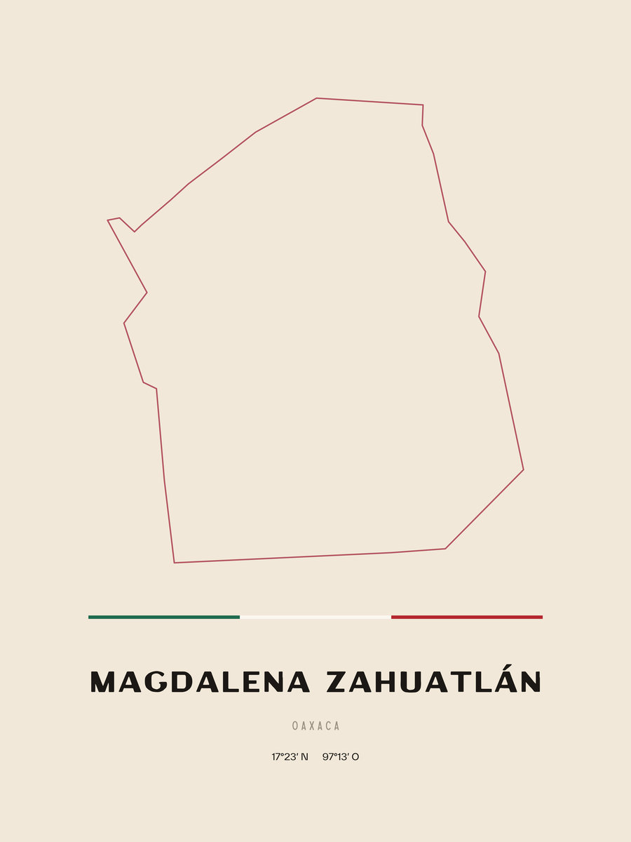 Framed poster of Magdalena Zahuatlán, Oaxaca.