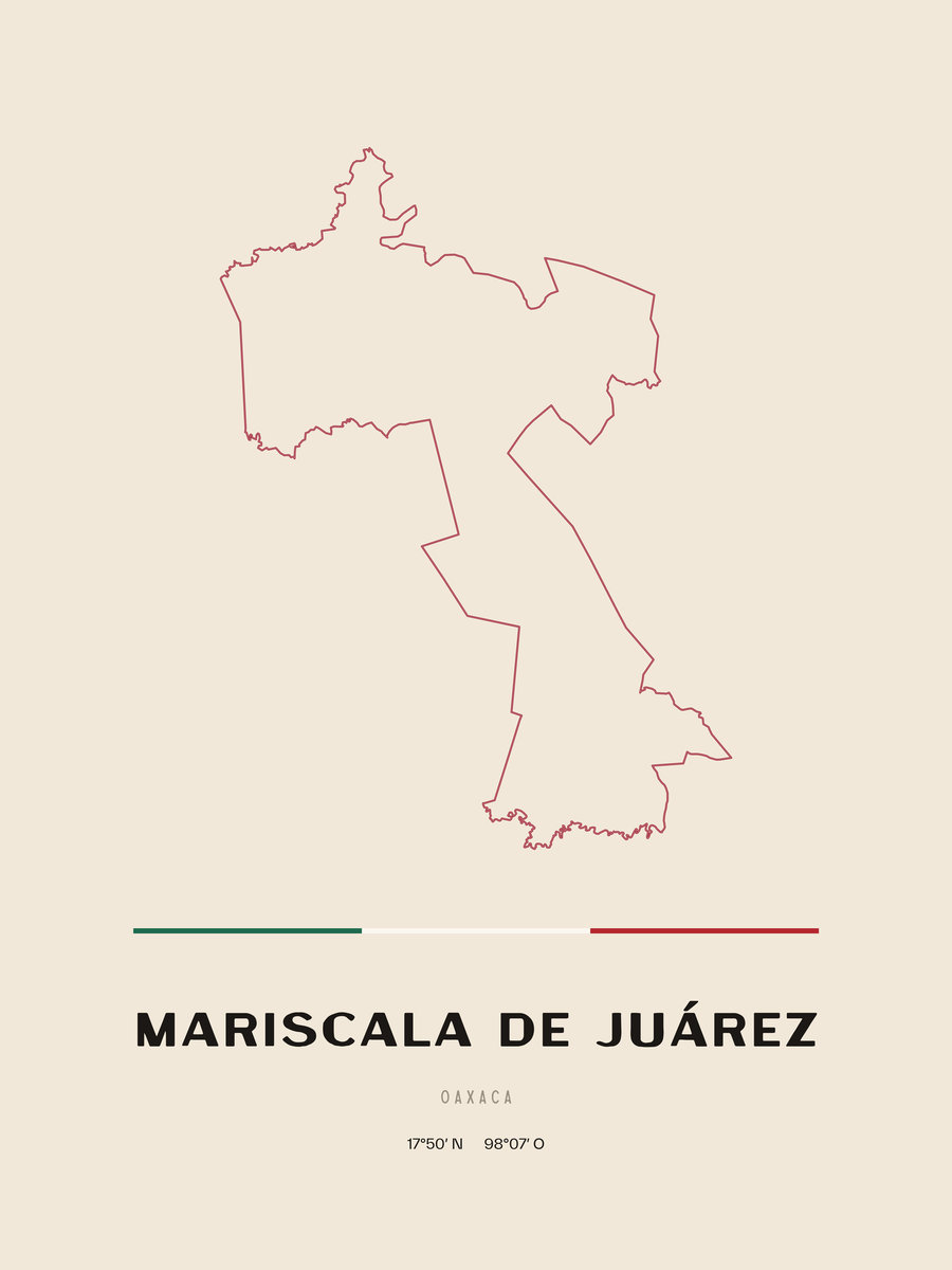 Framed poster of Mariscala de Juárez, Oaxaca.