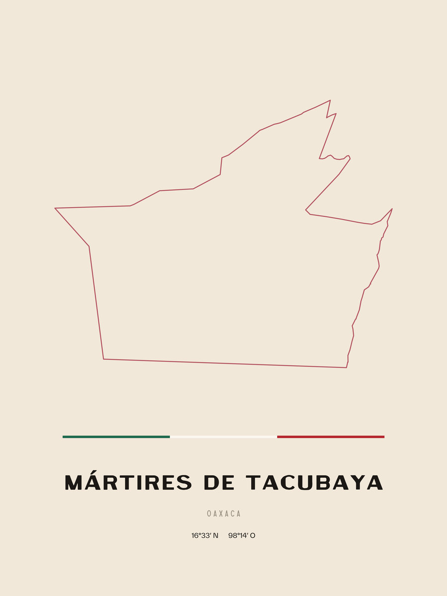 Framed poster of Mártires de Tacubaya, Oaxaca.