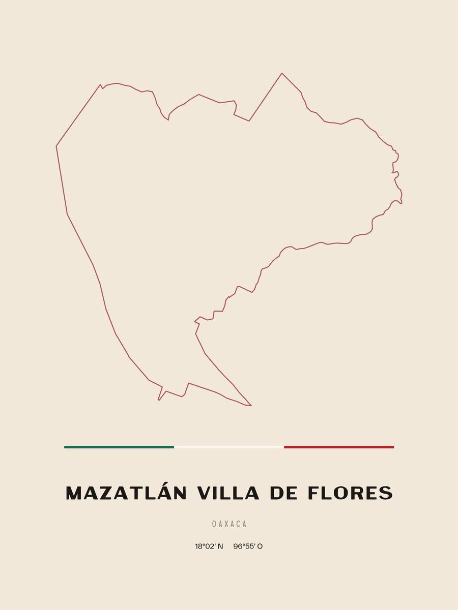 Framed poster of Mazatlán Villa de Flores, Oaxaca.
