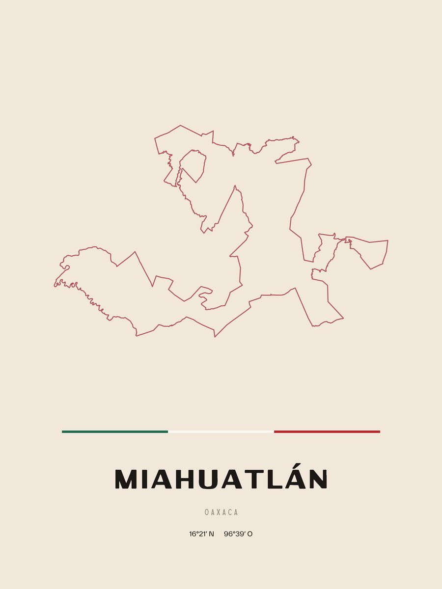 Framed poster of Miahuatlán, Oaxaca.
