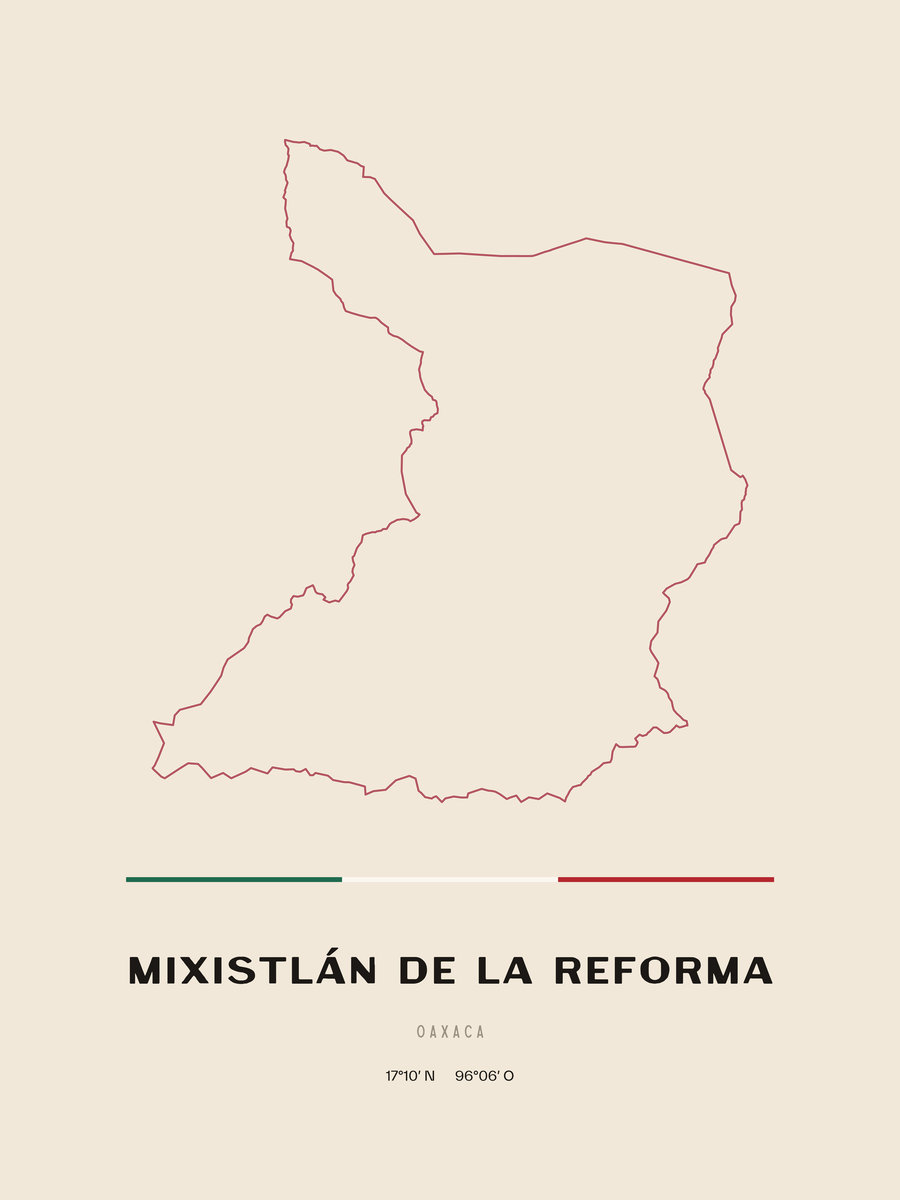 Framed poster of Mixistlán de la Reforma, Oaxaca.