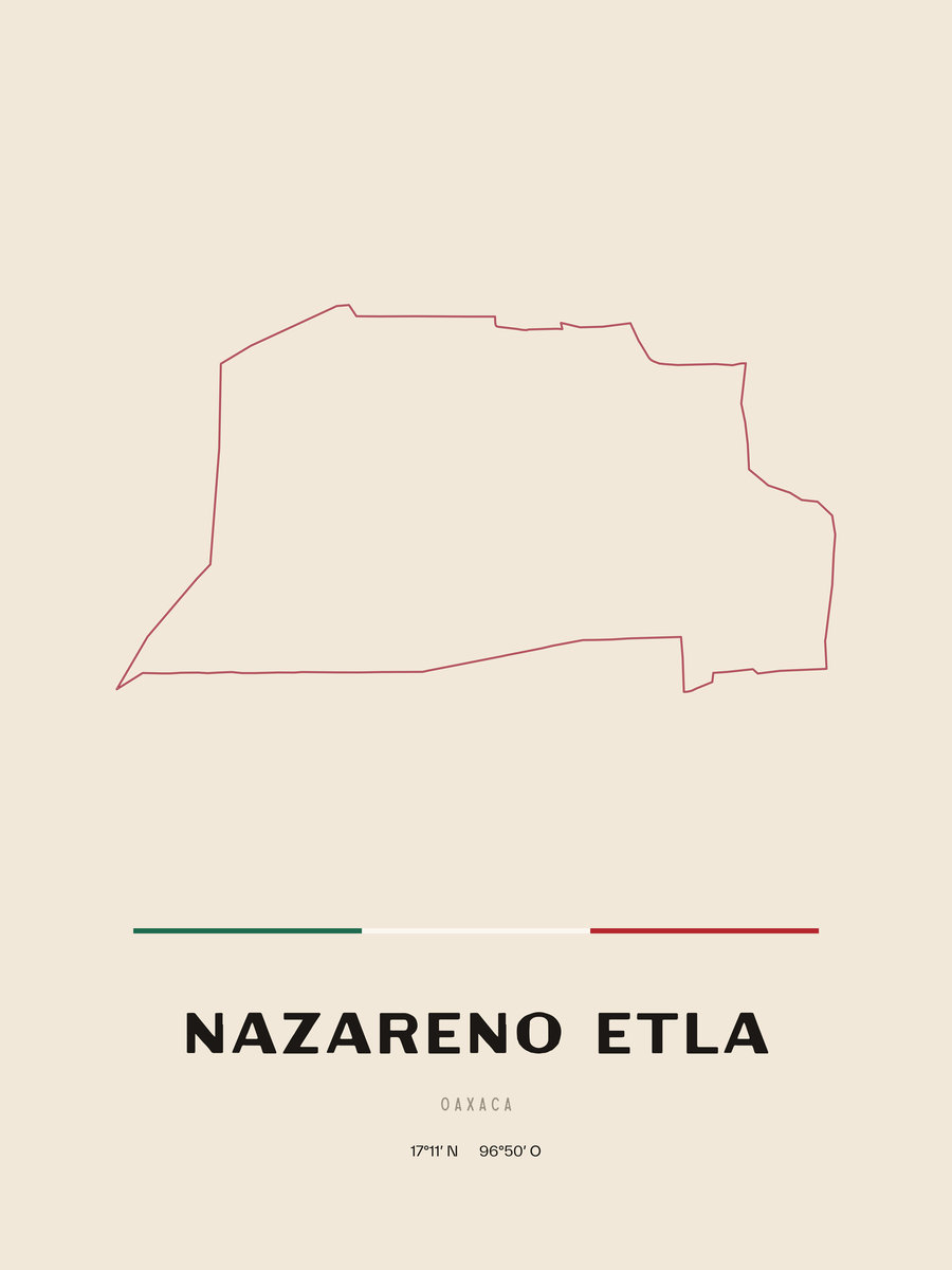Framed poster of Nazareno Etla, Oaxaca.