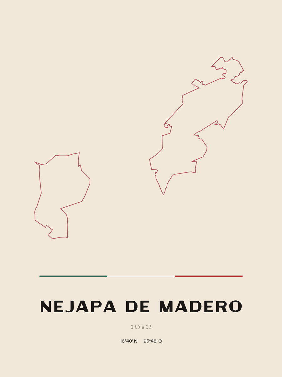 Framed poster of Nejapa de Madero, Oaxaca.
