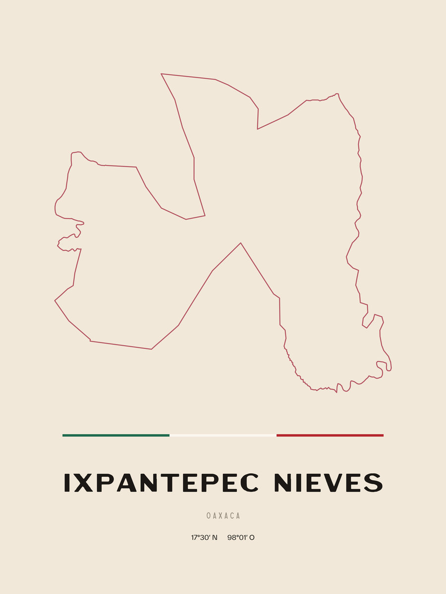 Framed poster of Ixpantepec Nieves, Oaxaca.