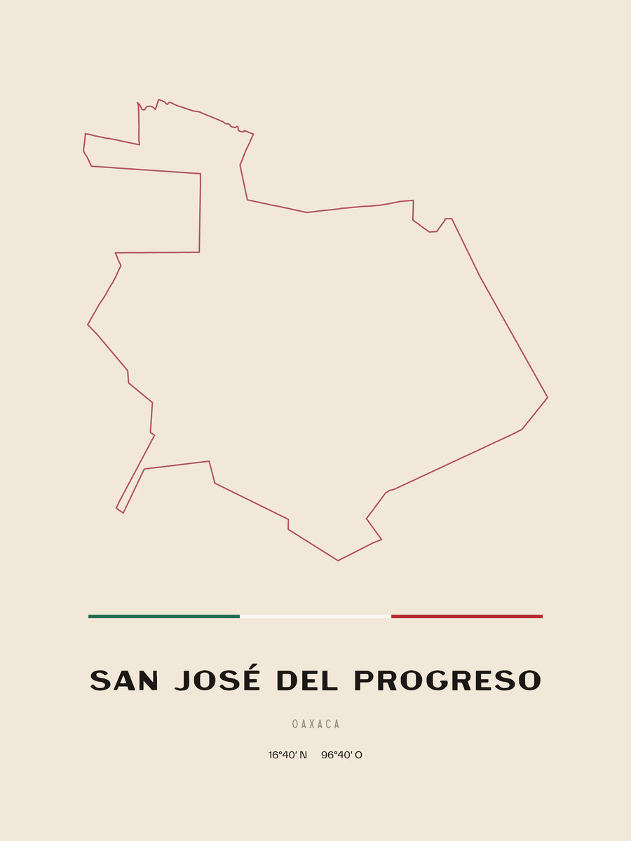 Framed poster of San José del Progreso, Oaxaca.