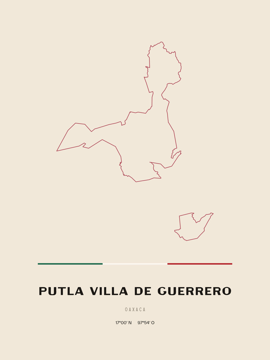 Framed poster of Putla Villa de Guerrero, Oaxaca.