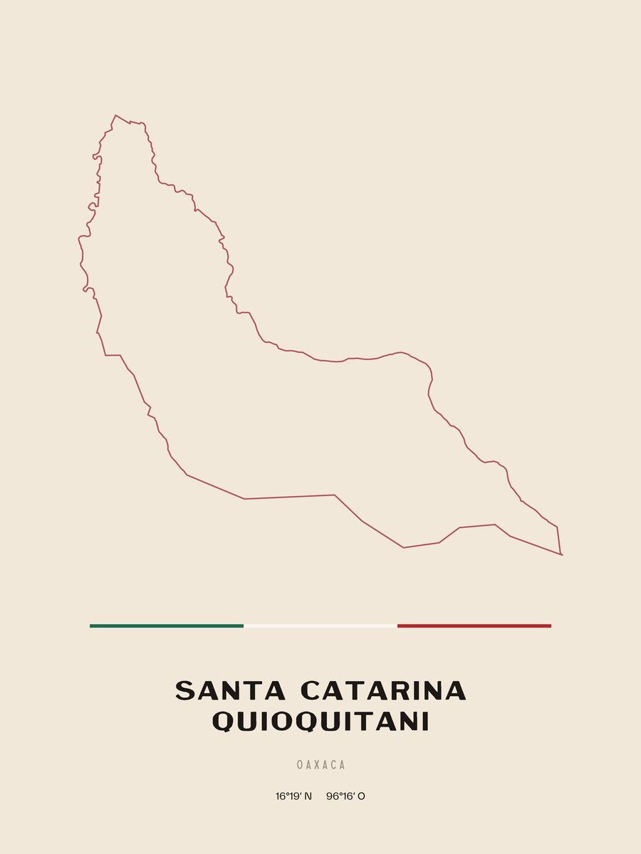 Framed poster of Santa Catarina Quioquitani, Oaxaca.